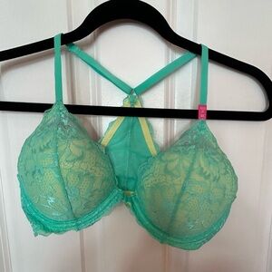 PINK Victoria’s Secret Date Racerback Bra with Lace Flower  Design  Size 36C NWT